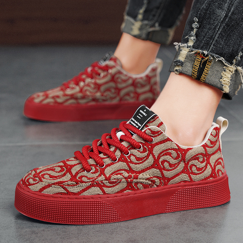 Disainer Rohelised lõuendijalatsid Meeste Moeprint Meeste vulkaniseeritud tossud Hingavad platvormid Spordijalatsid meestele 2024