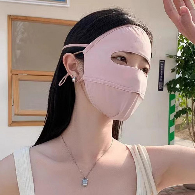 Vasaras sauļošanās ledus zīda maska UV aizsardzība elpojoša ērta āra riteņbraukšana medības skriešana sporta pilna sejas maska