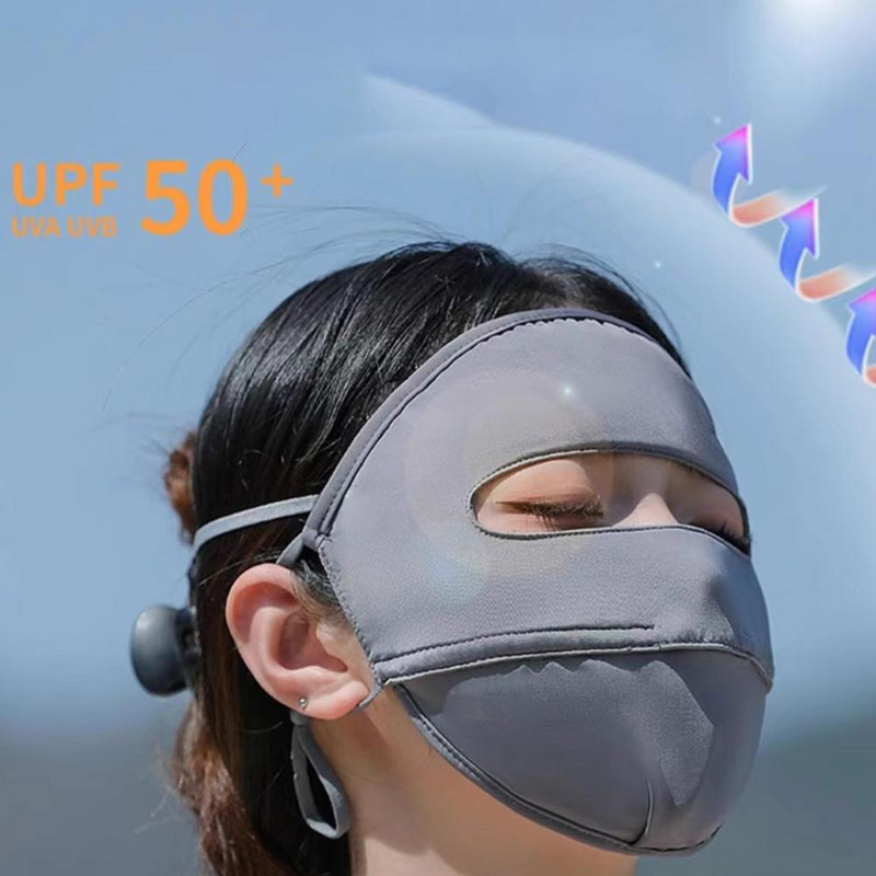 Vasaras sauļošanās ledus zīda maska UV aizsardzība elpojoša ērta āra riteņbraukšana medības skriešana sporta pilna sejas maska