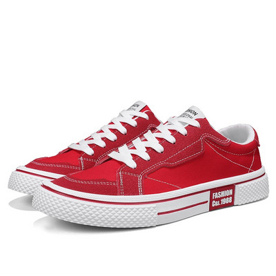 Suvised klassikalised meeste punased lõuendist jalanõud Madala nööriga rula, meeste tossud, hingavad libisemiskindlad vabaaja vulkaniseeritud kingad meestele