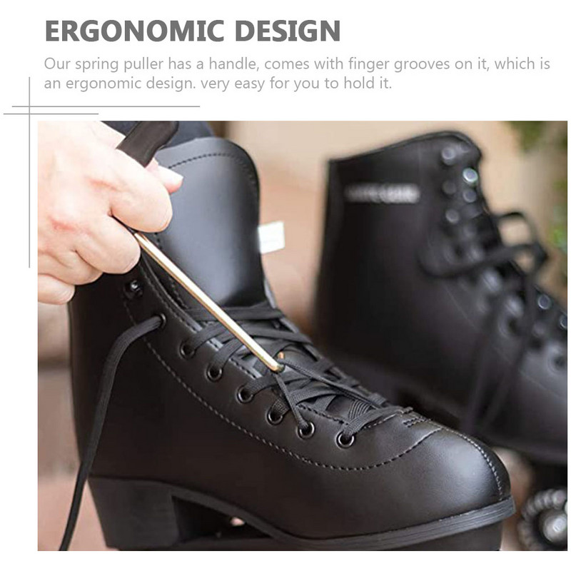 5 buc. cârlig pentru pantofi pentru skateboard, extractoare de dantelă de hochei, instrument de strângere, șiretul pantofilor din plastic, portabil în formă de T