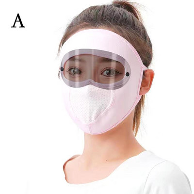 Mască de protecție solară din mătase de gheață cu ochelari de soare detașați de vară, anti-UV, respirabil, acoperire completă, echipament sportiv pentru ciclism în aer liber