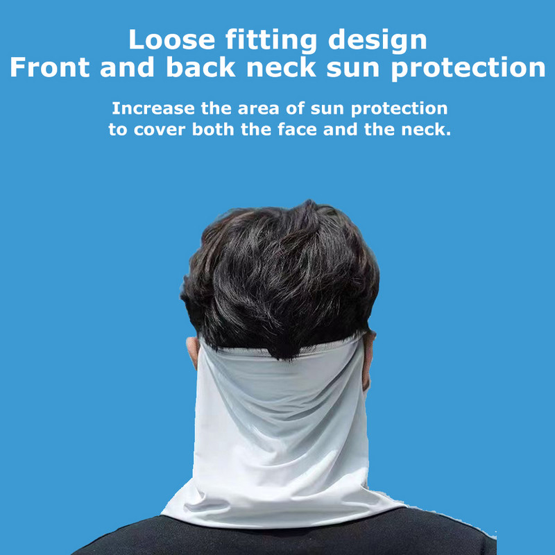 Ice Silk Sunscreen Mask Man Summer Anti-UV, Ātri žūstoša sejas pārklājums Šalle Elpojoša Sieviešu kakla aizsardzība Riteņbraukšanas sejas maska UPF50