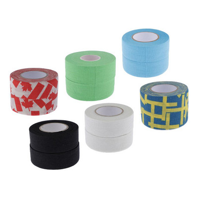 Premium Cloth Hockey lint või Shin Tape - 2,5 cm x 10 m, 2 pakki, valige värvid - väga tugev ja vastupidav