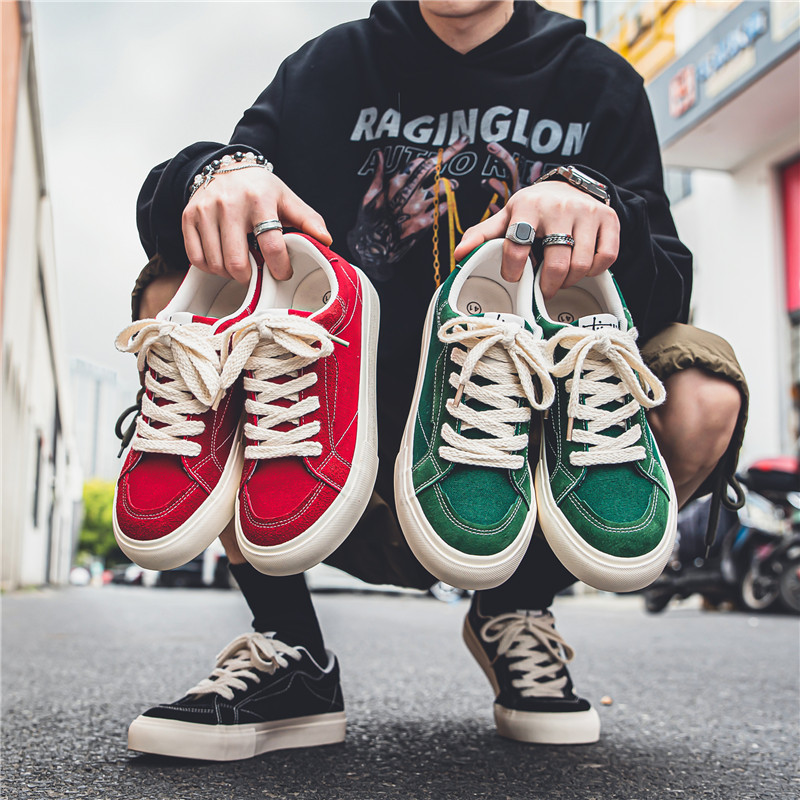Vienkārši audekla apavi studentiem vīriešiem Elpojošs skeitborda dēlis vīriešu vulkanizētas apavi retro stila daudzpusīgi, moderni apavi ar biezu zoli