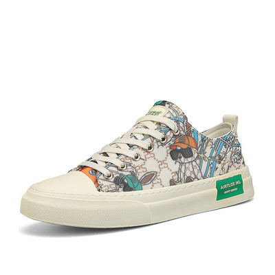 2024. gada jauni modes apavi vīriešiem Audekla ikdienas apavi Pavasara tendences Print Plakanie skeitborda apavi jauniešu šņorējamās kedas