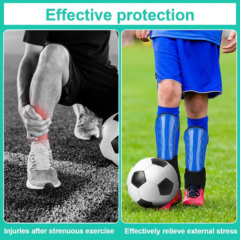 2 чифта футболен предпазител за пищяла Защитно приплъзване за деца Подплатено оборудване за защита на пищяла с опора на глезена Регулируеми презрамки