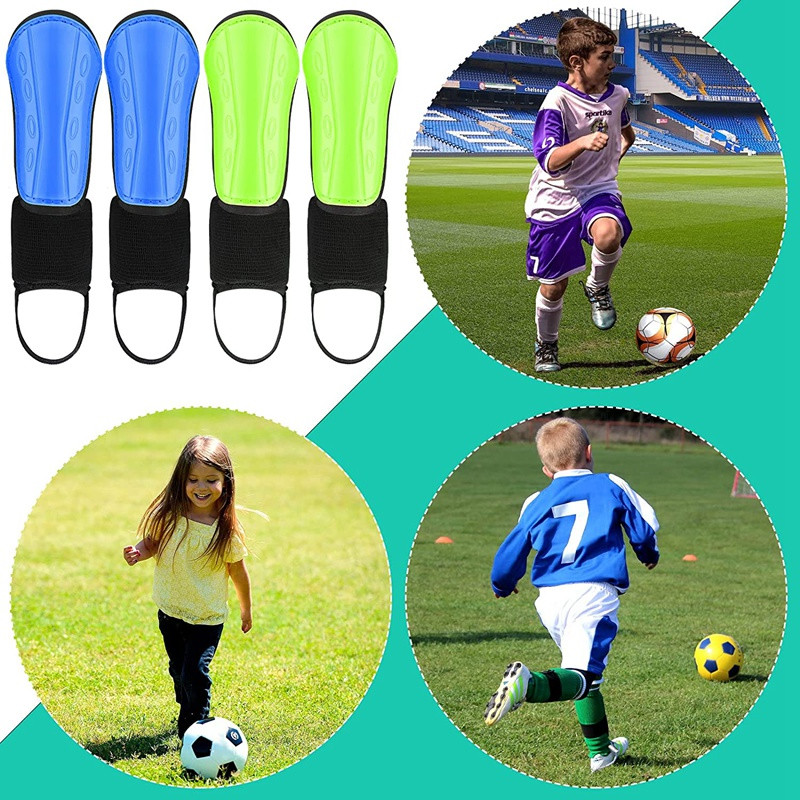 2 ζευγάρια Soccer Shin Guard Slip Protective for Kids Επενδυμένος εξοπλισμός προστασίας κνήμης με ρυθμιζόμενους ιμάντες στήριξης αστραγάλου