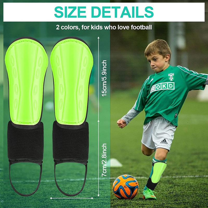 2 ζευγάρια Soccer Shin Guard Slip Protective for Kids Επενδυμένος εξοπλισμός προστασίας κνήμης με ρυθμιζόμενους ιμάντες στήριξης αστραγάλου