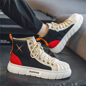 Four Seasons paksu tallaga kõrge ülaosaga spordi- ja vabaajajalatsid meeste uued lõuendipaelad kõrgendatud vaba aja tänavalaskmiseks