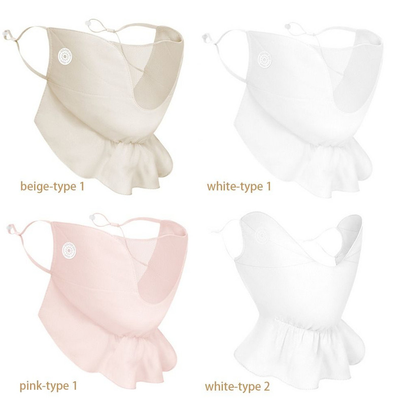 Anti-UV sauļošanās maska šalle Ledus zīda elpojoša puse sejas pārklājuma vasaras plānā sejas maska Velosipēds Motocikls Jauns 2024