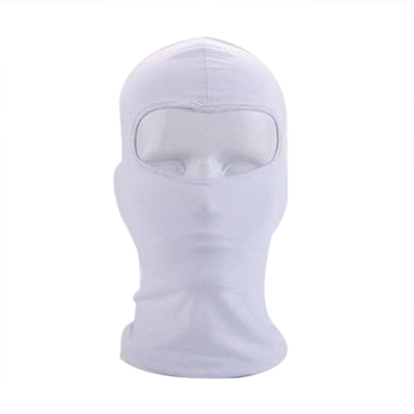Outdoor Full Face Mask Spandex Balaclava õhuke mootorratta jalgrattasuusatamine CS Mask valge