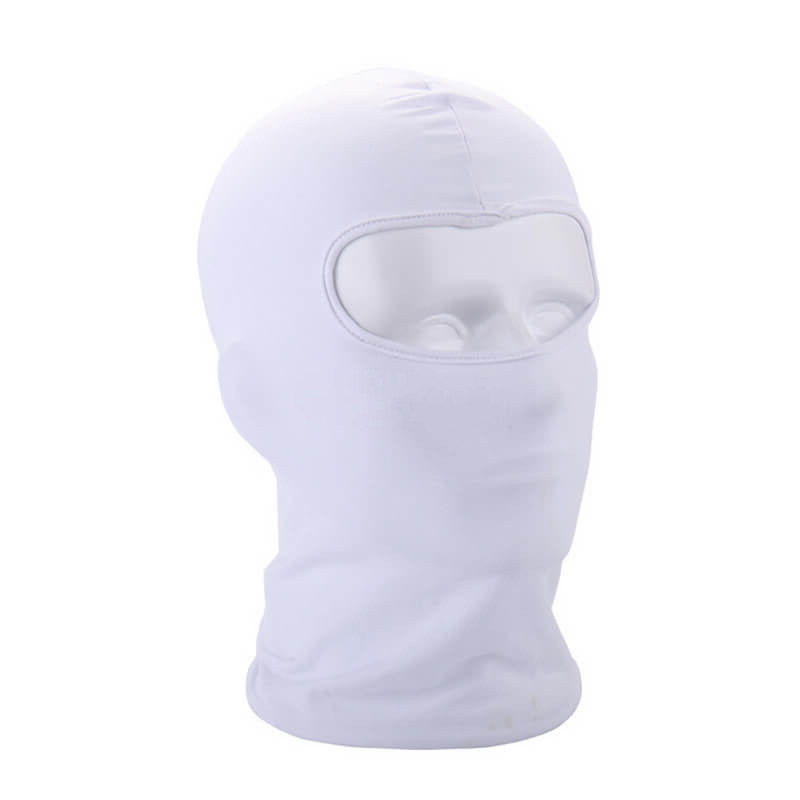 Outdoor Full Face Mask Spandex Balaclava õhuke mootorratta jalgrattasuusatamine CS Mask valge
