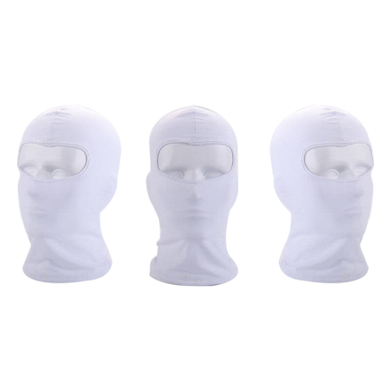 Outdoor Full Face Mask Spandex Balaclava õhuke mootorratta jalgrattasuusatamine CS Mask valge