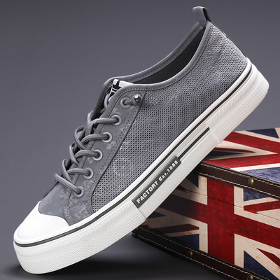 Meeste võrkkangast madala ülaosaga lõuendist kingad, 2024. aasta paelad, kevad, sport, vaba aeg, lamedad suvised mugavad hingavad vulkaniseeritud kingad SS24625