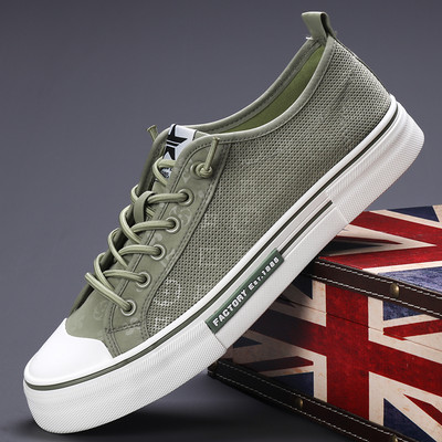 Meeste võrkkangast madala ülaosaga lõuendist kingad, 2024. aasta paelad, kevad, sport, vaba aeg, lamedad suvised mugavad hingavad vulkaniseeritud kingad SS24625