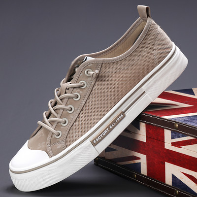 Meeste võrkkangast madala ülaosaga lõuendist kingad, 2024. aasta paelad, kevad, sport, vaba aeg, lamedad suvised mugavad hingavad vulkaniseeritud kingad SS24625