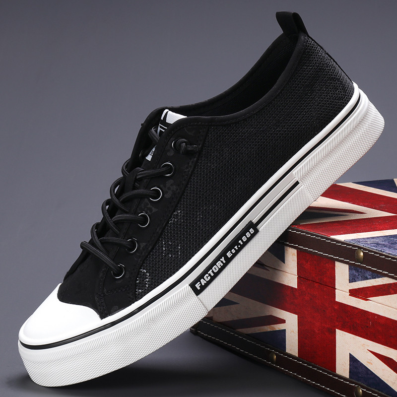 Meeste võrkkangast madala ülaosaga lõuendist kingad, 2024. aasta paelad, kevad, sport, vaba aeg, lamedad suvised mugavad hingavad vulkaniseeritud kingad SS24625