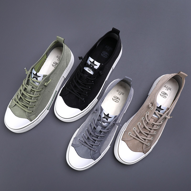 Meeste võrkkangast madala ülaosaga lõuendist kingad, 2024. aasta paelad, kevad, sport, vaba aeg, lamedad suvised mugavad hingavad vulkaniseeritud kingad SS24625