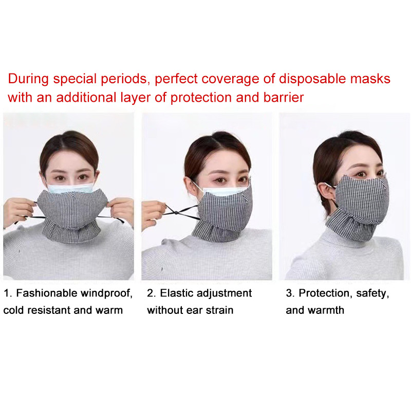 Talvine kaelakaitse ja soojusmask Puhast puuvillast paksendatud külmakindel mask hingav rattamask