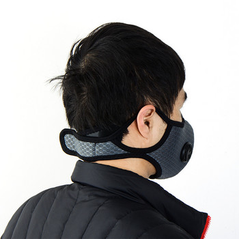 Мъжка маска за лице с филтърна дихателна клапа Активен въглен PM 2.5 против замърсяване Велосипед Колоездене Защитна маска за прах