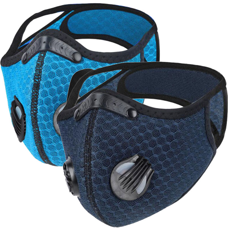 Mehe näomask filtriga hingamisklapiga aktiivsüsi PM 2.5 saastevastane jalgratas jalgrattasõidukaitse jalgratta tolmumask