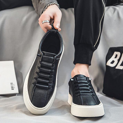 Vīriešu kedas 2024. gada pavasara mode, ikdienišķa mežģīņu, apaļa purngala plakana balta vīriešu skriešanas sporta apavi Zapatillas Deportivas Hombre