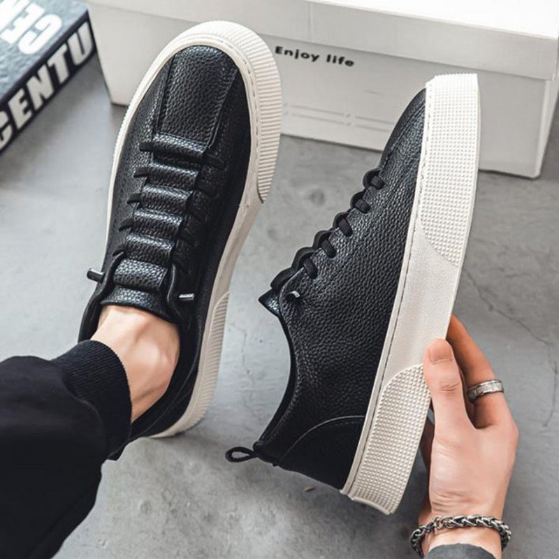 Vīriešu kedas 2024. gada pavasara mode, ikdienišķa mežģīņu, apaļa purngala plakana balta vīriešu skriešanas sporta apavi Zapatillas Deportivas Hombre