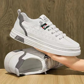 Ανδρικά παπούτσια με μοντέρνα μοντέρνα μαλακά δερμάτινα παπούτσια Άνοιξη/φθινόπωρο 2023 Νέα λευκά παπούτσια Μοντέρνο ανδρικό σκέιτμπορντ