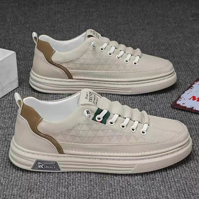 Ανδρικά παπούτσια με μοντέρνα μοντέρνα μαλακά δερμάτινα παπούτσια Άνοιξη/φθινόπωρο 2023 Νέα λευκά παπούτσια Μοντέρνο ανδρικό σκέιτμπορντ