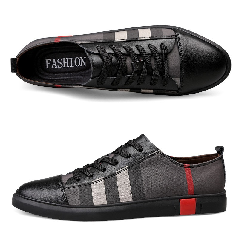 Modes vīriešu elpojoši skeitborda apavi Vīriešu modes kedas Augstas kvalitātes sporta kurpes Ikdienas dabīgās ādas apavi