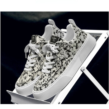 2024 Нови дизайнерски обувки Мъжки модерни ежедневни платнени обувки с щампи Летни удобни обувки за скейтборд с връзки Zapatos De Hombre