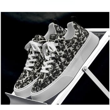 2024 Нови дизайнерски обувки Мъжки модерни ежедневни платнени обувки с щампи Летни удобни обувки за скейтборд с връзки Zapatos De Hombre