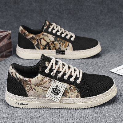 Kanvas apavi vīriešiem 2024. gada pavasarī elpojošs zīmols Sports ikdienas vulkanizēti apavi Vīriešu auduma apavi Plakanie apavi Tenis Masculino