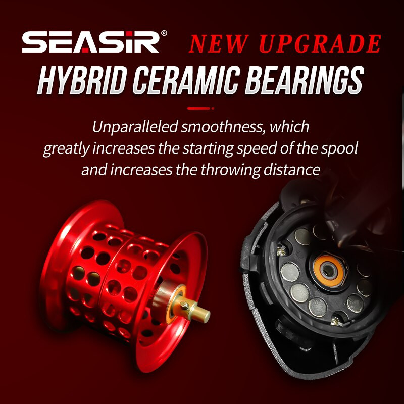 Seasir Mansory Baitcasting kalastusrull 146g ülikerge süsinik 11+1 7,3:1 HS Ratio Hübriidkeraamiline laager Topeltpoolid Merevesi