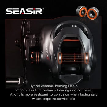 SEASIR Cast X2 Baitcasting Reel 7.3:1 Hybrid Ceramic Bearing Carbon Fiber Washer Σύστημα διπλού ρουλεμάν N52 Brake Fishing Roels