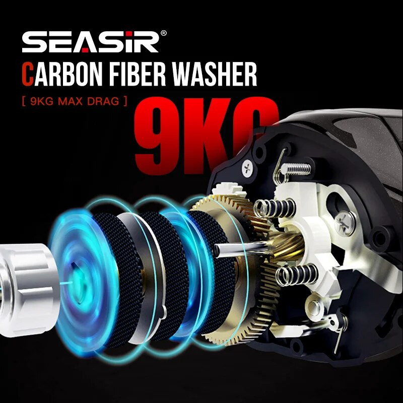 SEASIR Cast X2 Baitcasting Reel 7.3:1 hübriidne keraamiline laager, süsinikkiust pesumasin, kahe laagrisüsteemiga N52 pidurdusrullid