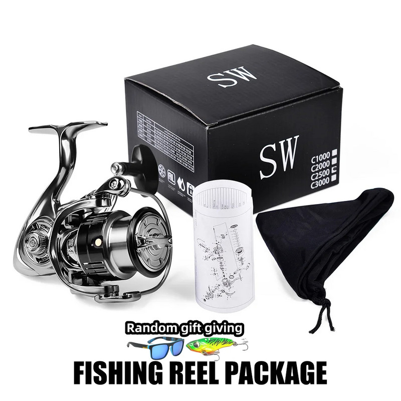 SW Flagship 15KG MaxDrag Spinning Wheel Remote Cast Svi metalni dodaci za ribolovne role Carrete de pesca1000-3000 Series Allwaters