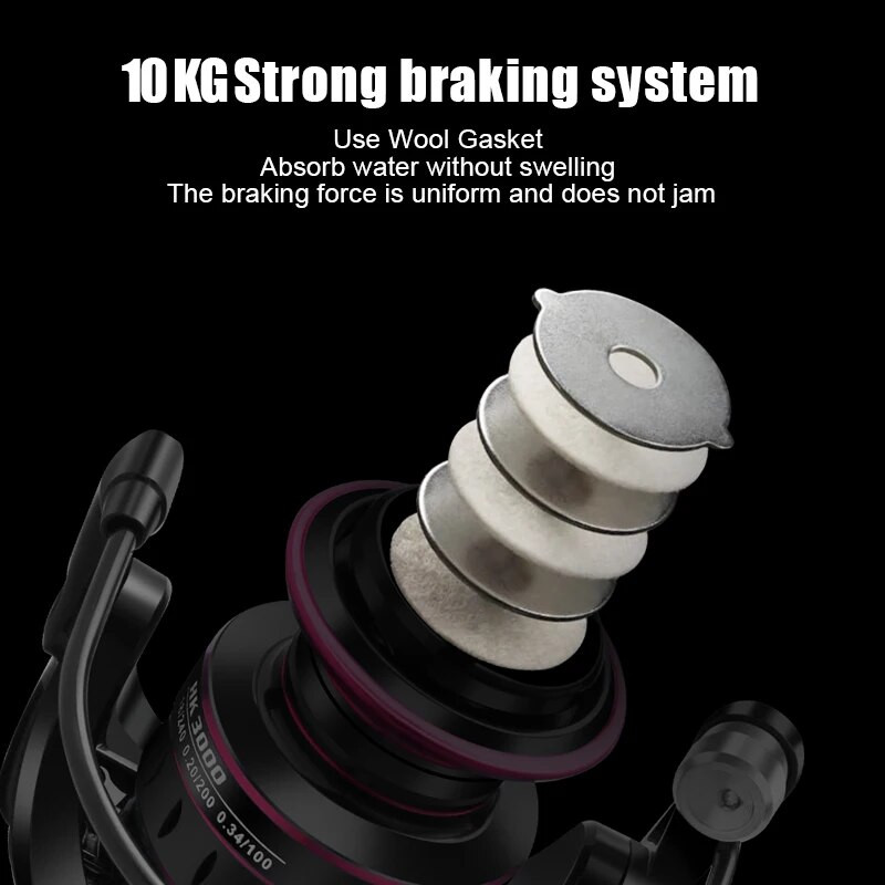 Huidiao Fishing Reels 5.2:1 Durable Gear MAX Drag 10KG Spinning Reel Ανθεκτικό μεταλλικό βραχίονα ψαρέματος Καρούλι ψαρέματος γλυκού νερού αλμυρού νερού