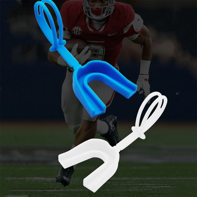 Futbola mutes aizsargs ar lūpu aizsardzību Mutes aizsargs ar siksniņu mutes aizsargu Basketbola karatē regbija boksa piederumi