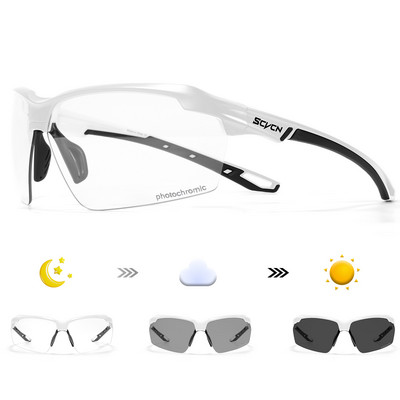 SCVCN Photochromic riteņbraukšanas brilles vīriešiem MTB riteņbraukšanas saulesbrilles sievietēm šosejas riteņbraukšanas brilles UV400 āra sporta skriešanas brilles