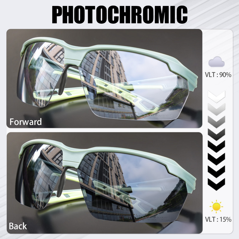 SCVCN Photochromic riteņbraukšanas brilles vīriešiem MTB riteņbraukšanas saulesbrilles sievietēm šosejas riteņbraukšanas brilles UV400 āra sporta skriešanas brilles