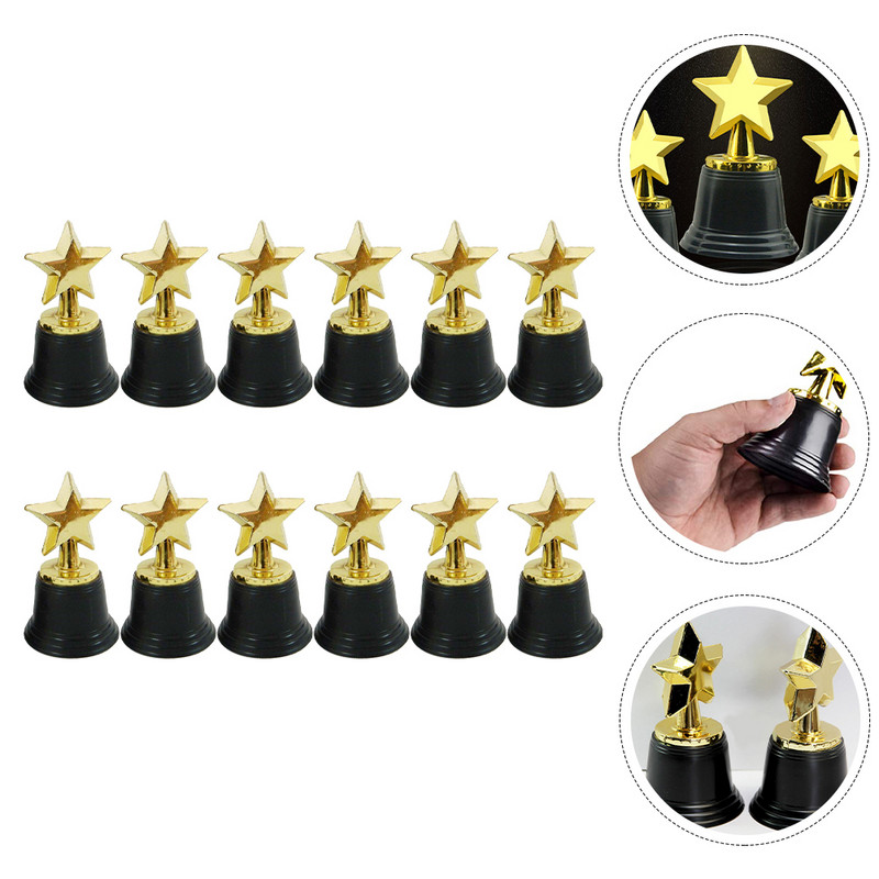 12 τμχ Miniature Star Trophy Παιδικά Μετάλλια Παιδικού Ποδοσφαίρου Παιδικά Τρόπαια Πλαστικό Έξοχο Βραβείο Τρόπαιο Κύπελλο