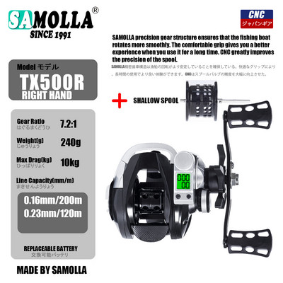 LED-ekraan elektrooniline kalapüügirulli söödavalamine suure kiirusega 7,2:1 10 kg lohistamisega veekindel merevee jigging valatud trumli rataste valamine