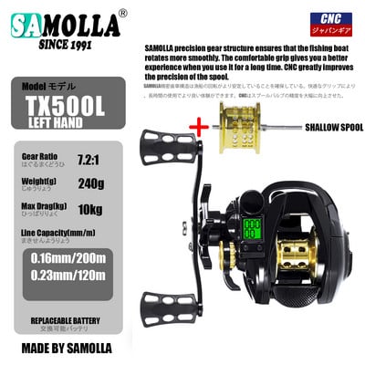 LED-ekraan elektrooniline kalapüügirulli söödavalamine suure kiirusega 7,2:1 10 kg lohistamisega veekindel merevee jigging valatud trumli rataste valamine