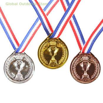 10 τμχ Παιδικά Παιδιά Ψεύτικα χρυσά πλαστικά Νικητές Μετάλλια Βραβεία Αθλητικού Παιχνιδιού Βραβεία Παιχνίδια για Παιδικό πάρτι Ταινία Σκουπ γκλιτερ μετάλλιο