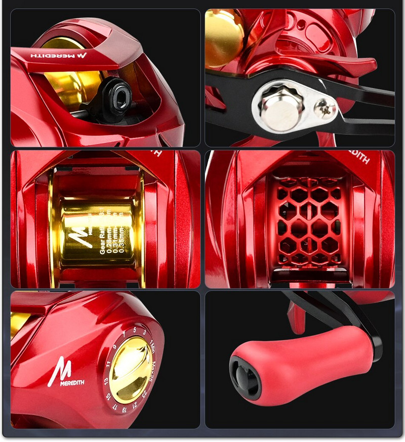 MEREDITHi uus suure kiirusega söödarulli 6,3:1 ülekandearv magevee magevee magnetpidurisüsteem ülikerge kalapüügi CR05 seeria