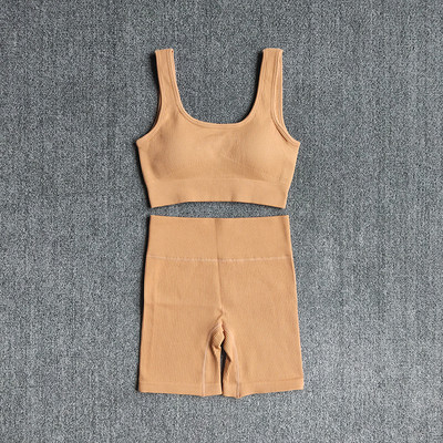 WAREBALL 2GAB sieviešu jogas komplekts sporta zāles komplekts Seksīgs krūšturis bezšuvju sporta šorti treniņam, skriešanas apģērbs, sporta zāle, apģērbs, sporta tērps