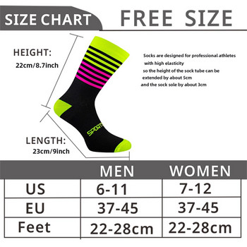 Мъжки чорапи за колоездене с високо качество на компресия Чорапи за шосейни велосипеди Мъже, жени Издръжливи дишащи чорапи за туризъм, баскетбол, бягане