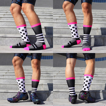 Ανδρικές κάλτσες ποδηλασίας υψηλής συμπίεσης Κάλτσες ποδηλάτου δρόμου Ανδρικές γυναικείες κάλτσες για τρέξιμο για μπάσκετ πεζοπορίας που αναπνέουν